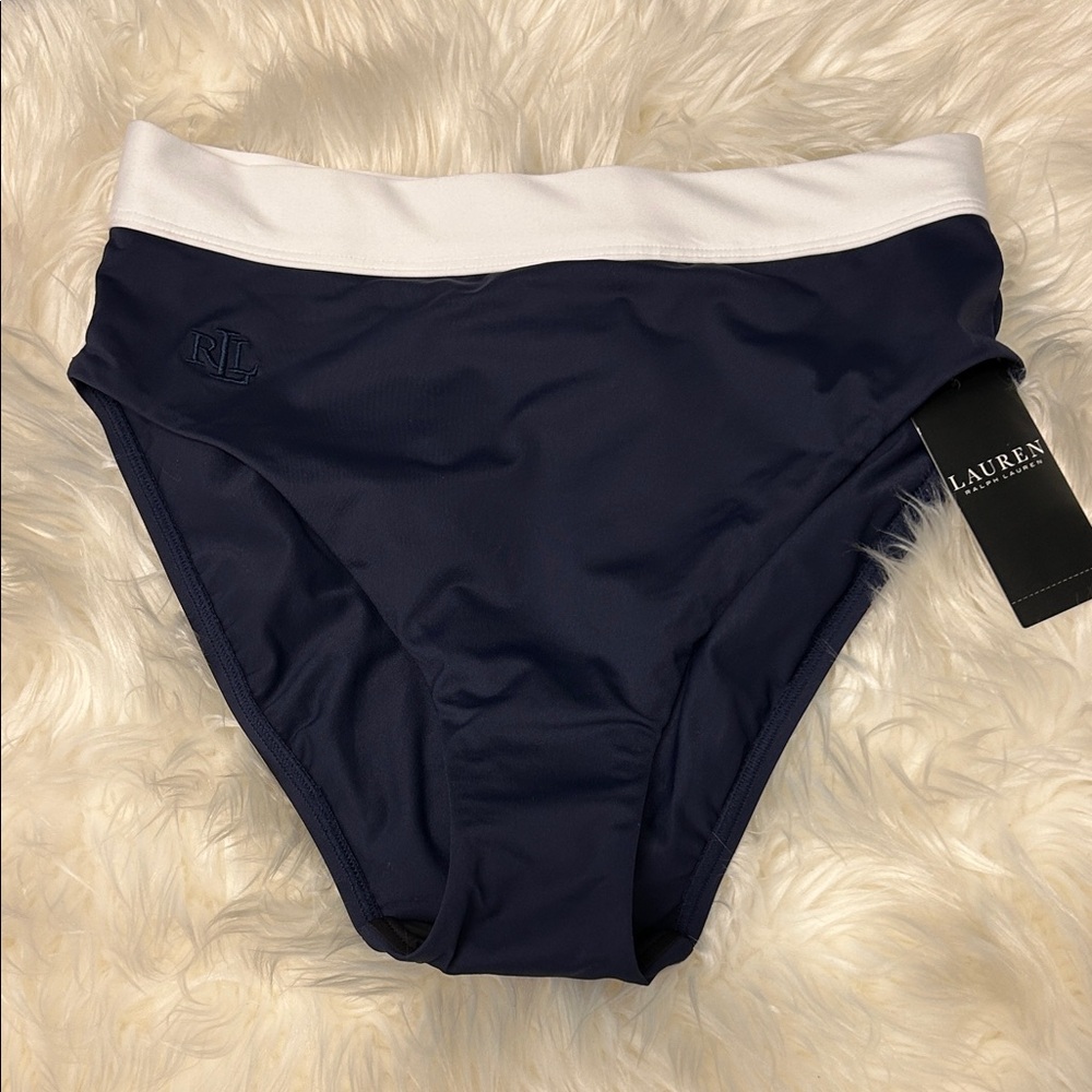 New! Lauren Ralph Lauren Women's Banded High-Waisted Bikini Bottoms
